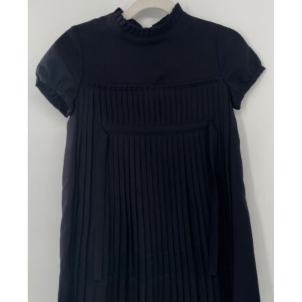 Novelli girls navy blue short sleeve pleated A-line dress sz 3Y